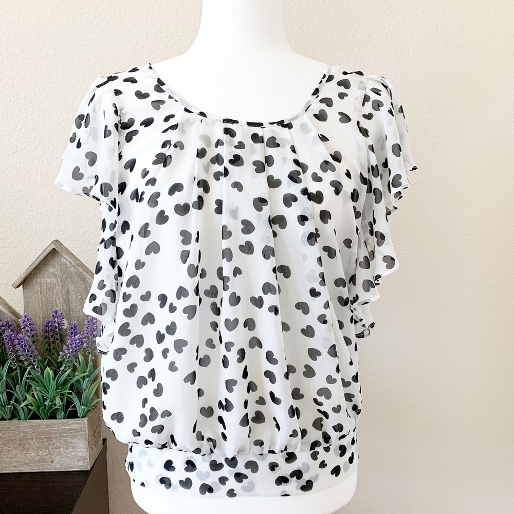 Daniel Rainn Flutter Sleeve Blouse